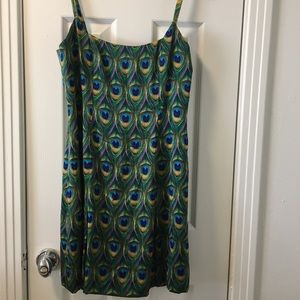 Nicole Miller silk peacock dress